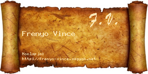Frenyo Vince névjegykártya